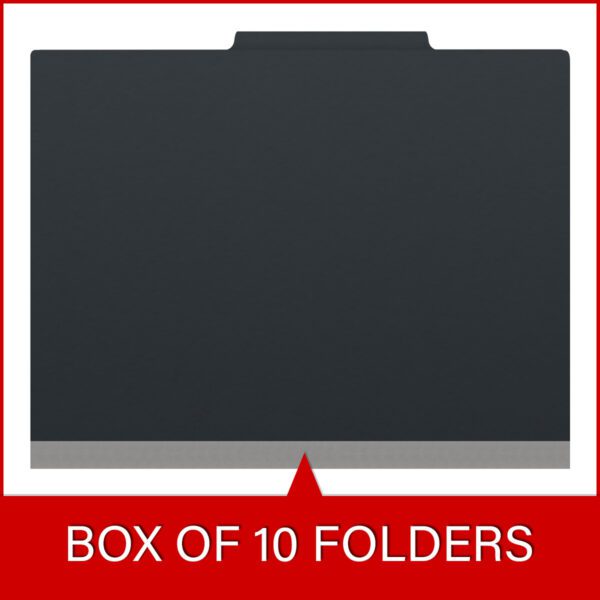 Top Tab Classification Folder, 2" Expansion, Letter Size, 2 Dividers, Black (Box of 10) - Image 6