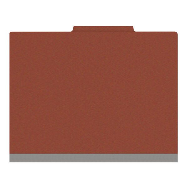 Top Tab Classification Folder, 2" Expansion, Letter Size, 2 Dividers, Brick Red (Box of 10) - Image 3