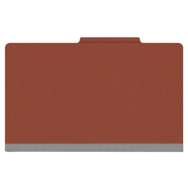 Top Tab Classification Folder, 2" Expansion, Legal Size, 1 Divider, Brick Red (Box of 10) - Image 3