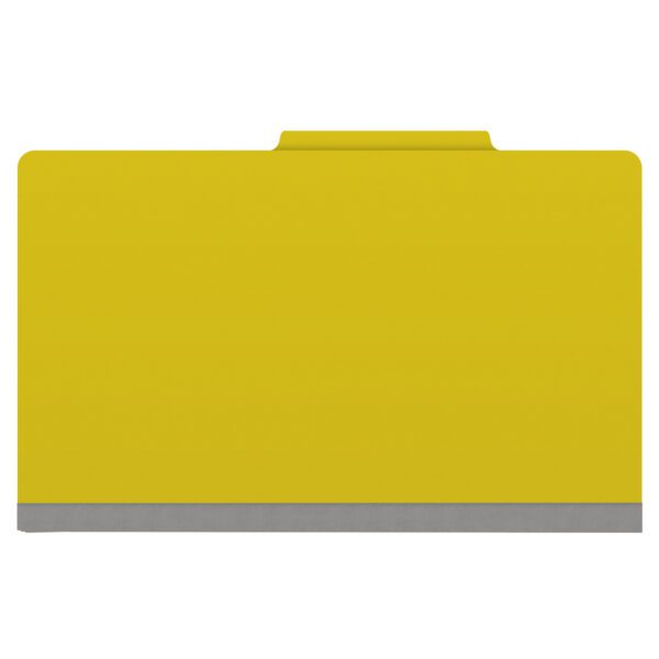 Top Tab Classification Folder, 2" Expansion, Legal Size, 1 Divider, Yellow (Box of 10) - Image 3