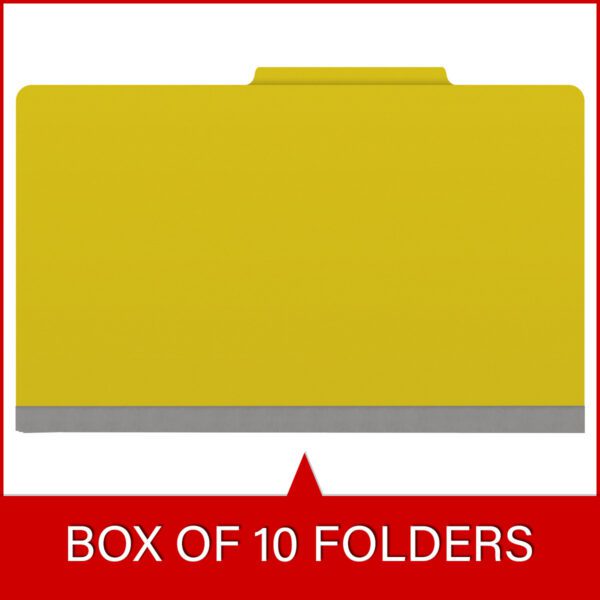 Top Tab Classification Folder, 2" Expansion, Legal Size, 1 Divider, Yellow (Box of 10) - Image 6