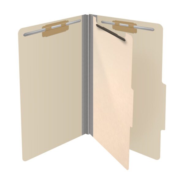Top Tab Classification Folder, 2" Expansion, Legal Size, 1 Divider, Manila (Box of 10) - Image 4