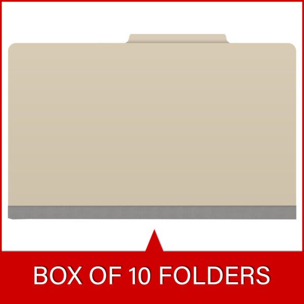 Top Tab Classification Folder, 2" Expansion, Legal Size, 1 Divider, Manila (Box of 10) - Image 6