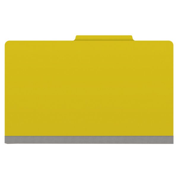 Top Tab Classification Folder, 2" Expansion, Legal Size, 2 Dividers, Yellow (Box of 10) - Image 3