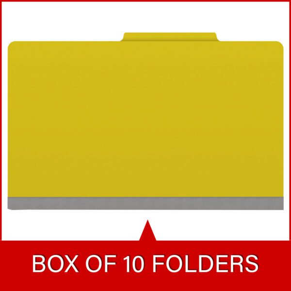 Top Tab Classification Folder, 2" Expansion, Legal Size, 2 Dividers, Yellow (Box of 10) - Image 6