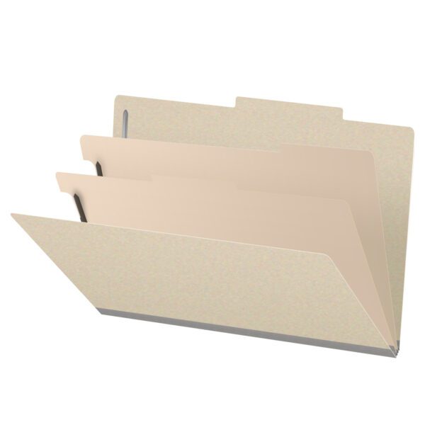 Top Tab Classification Folder, 2" Expansion, Legal Size, 2 Dividers, Manila (Box of 10)